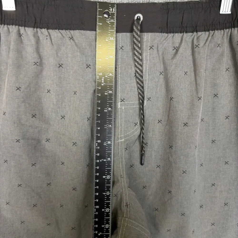 Dixxon Men's Board Shorts XL Gray Crossed Hammers Print Hybrid Unlinded